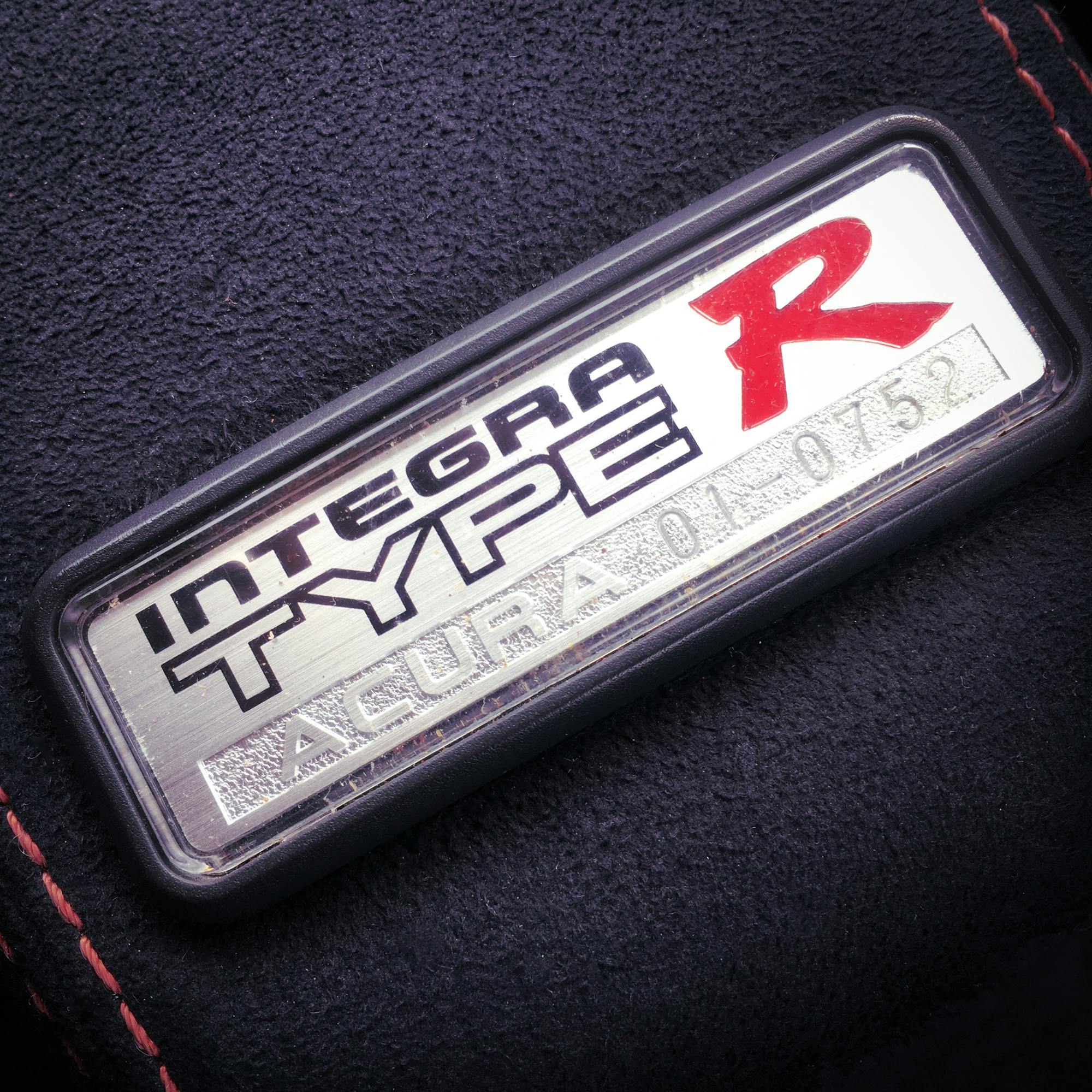 Acura Integra Type R engraved badge