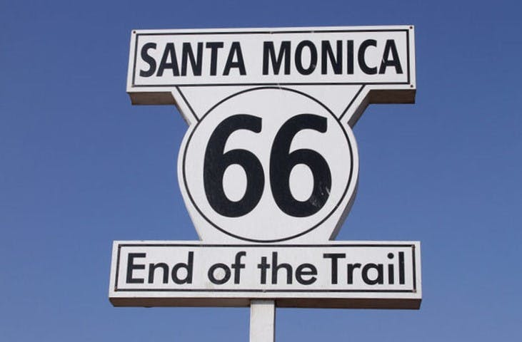 Route 66 sign in Santa Monica
