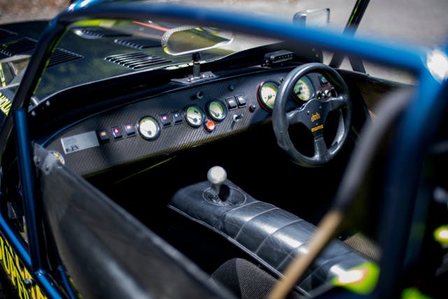 Caterham 7 JPE cockpit steering wheel interior dash
