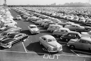 isneyland Autopia - Parking lot on July 17, 1955