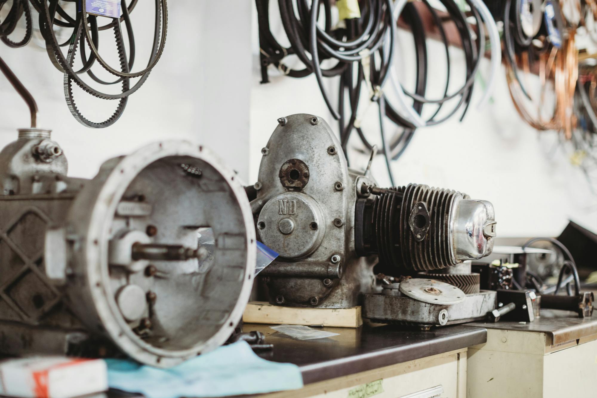 Green Mountain Restoration Shop Engine Parts