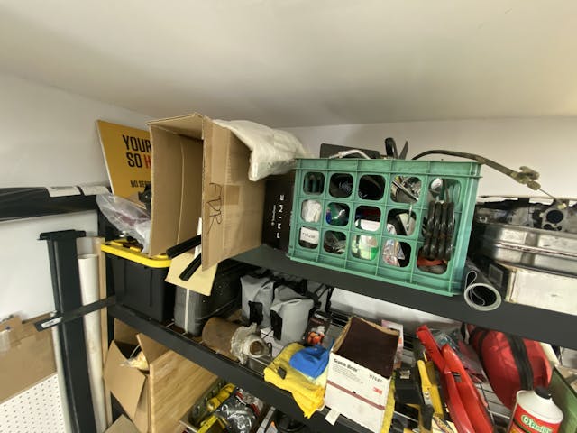 Car parts on shelf