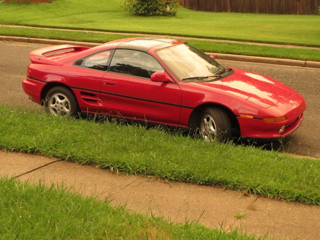 Red Toyota MR2 Parked