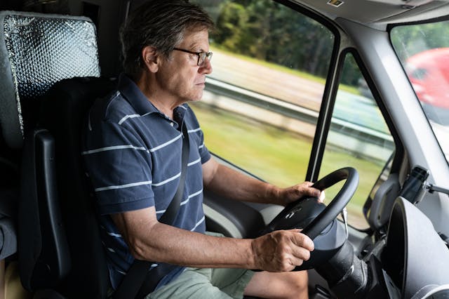 dad drives mercedes-benz sprinter conversion van