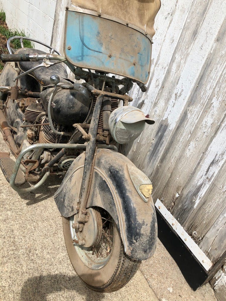 vintage barn find 1948 Indian Chief front