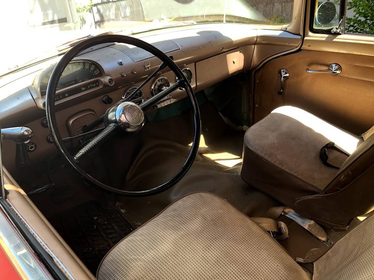 vintage ambulette interior cabin front