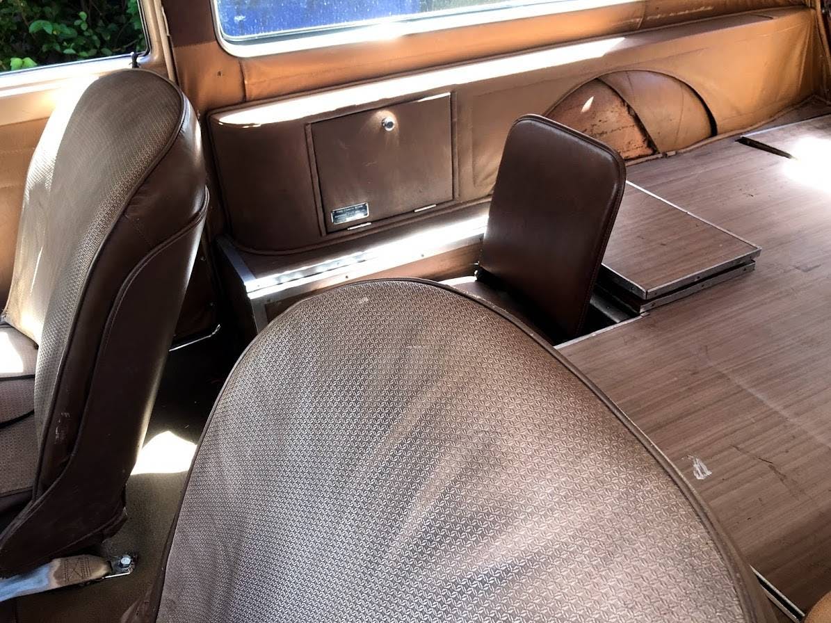 vintage ambulette interior cabin fold up seat