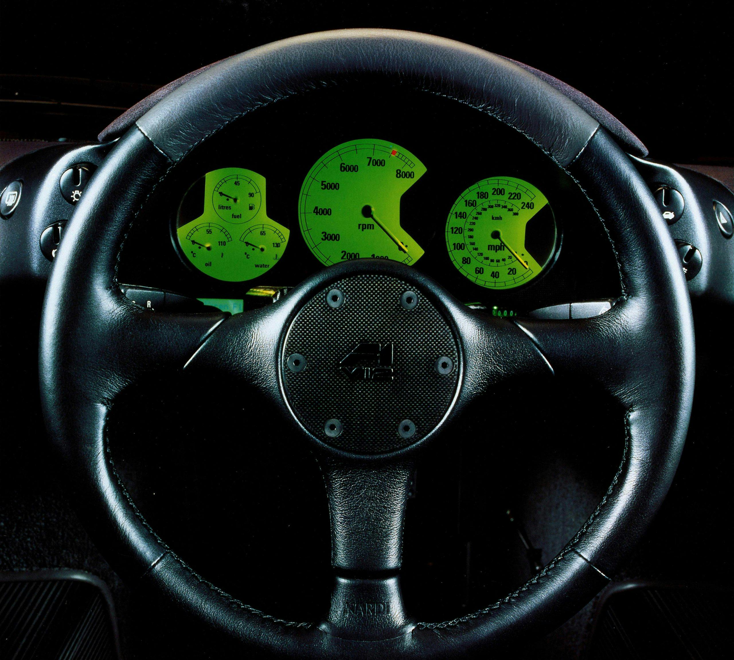 McLaren F1 front steering wheel and gauges
