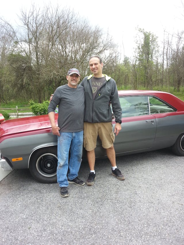 father son 1974 Plymouth Scamp