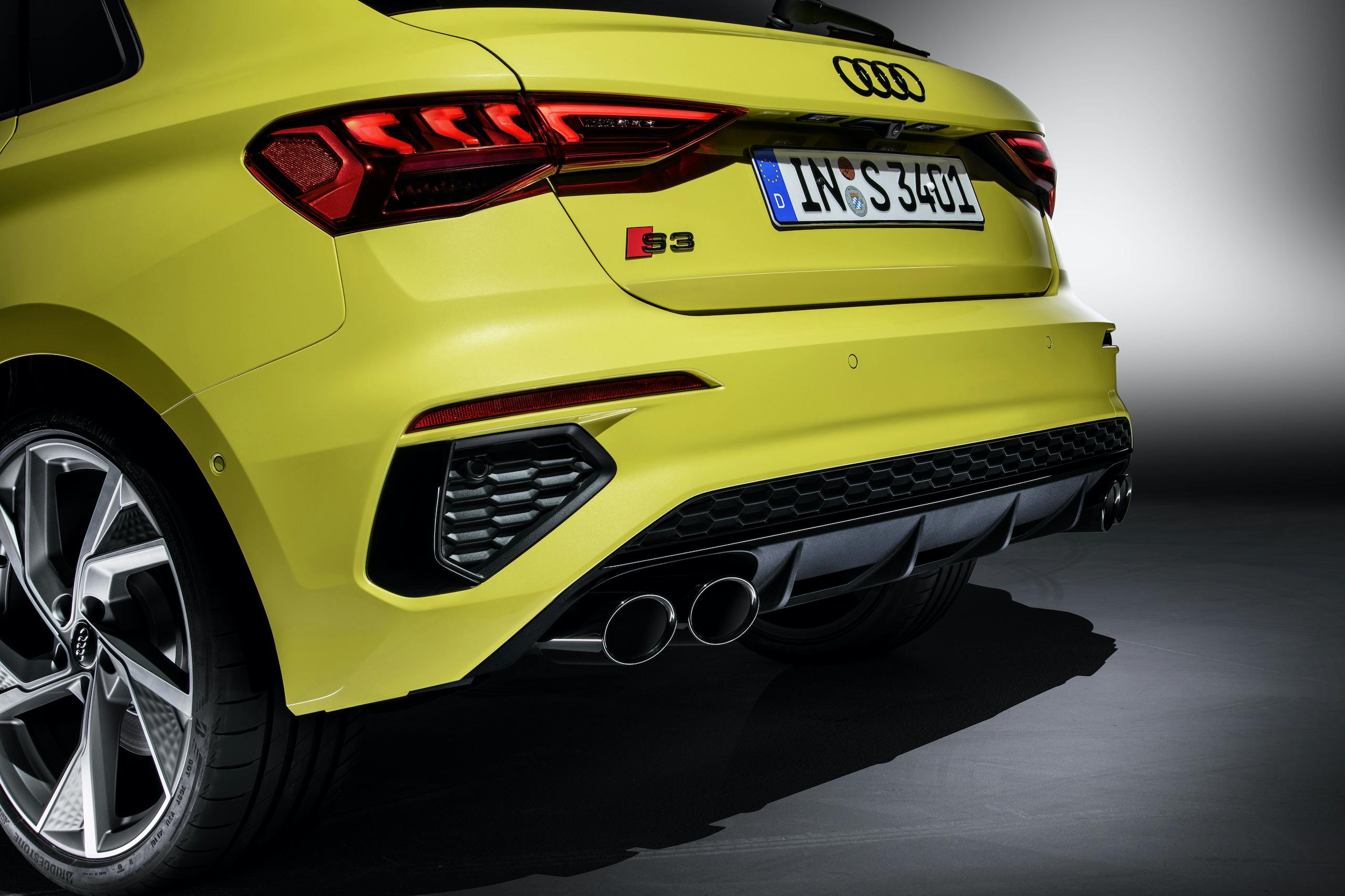 Audi S3 Sportback python yellow rear