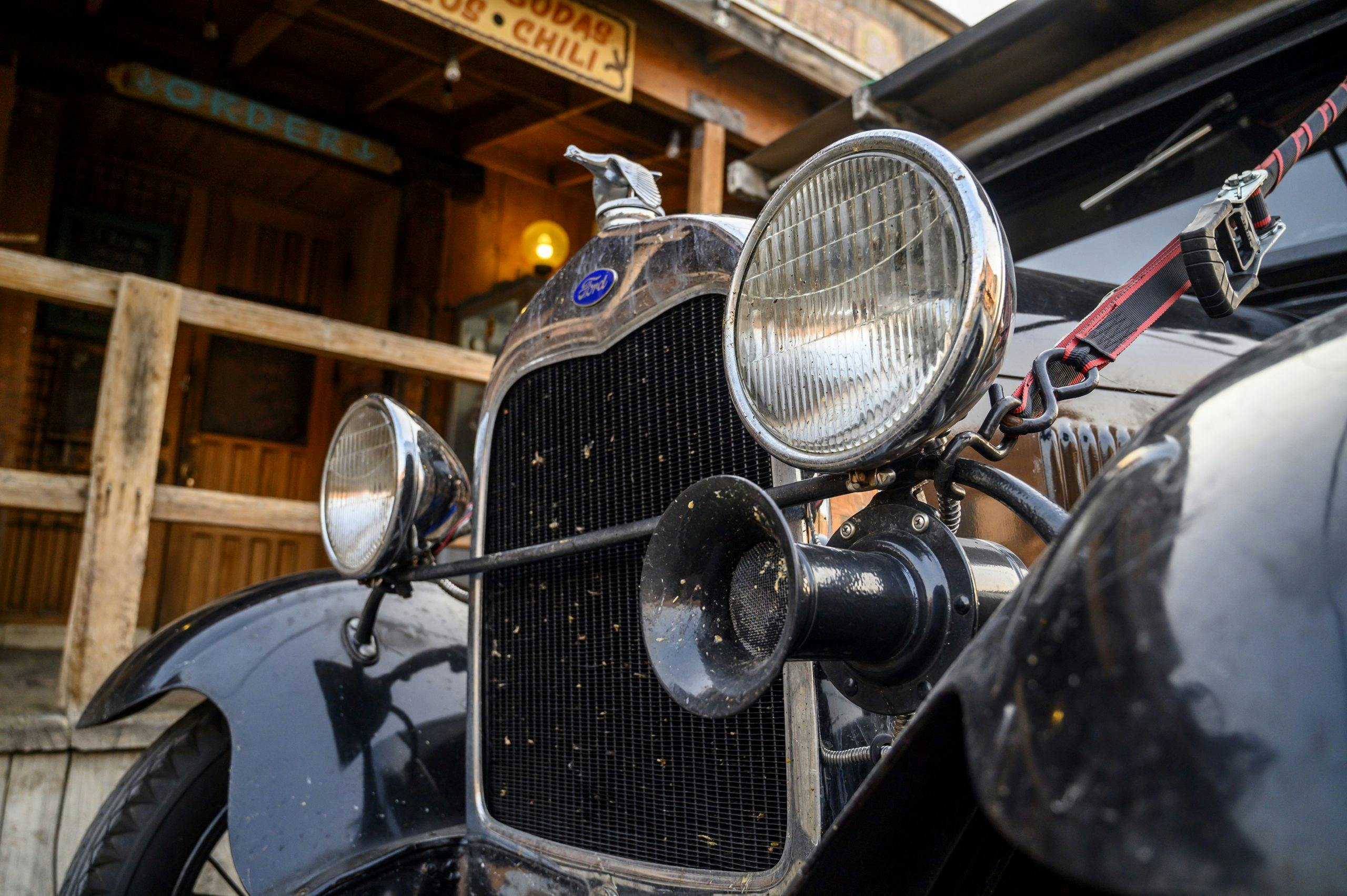 1929 Model A on Route 66 headlight