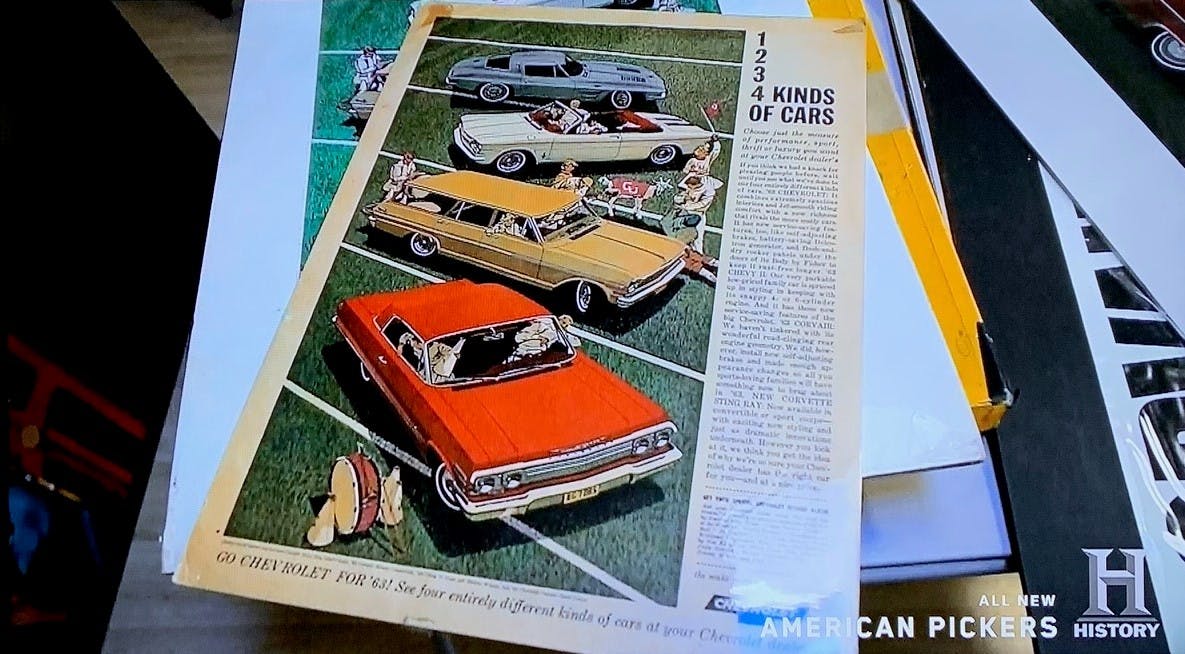 American Pickers - John Mills 4 - 1963 Chevrolet ad 1