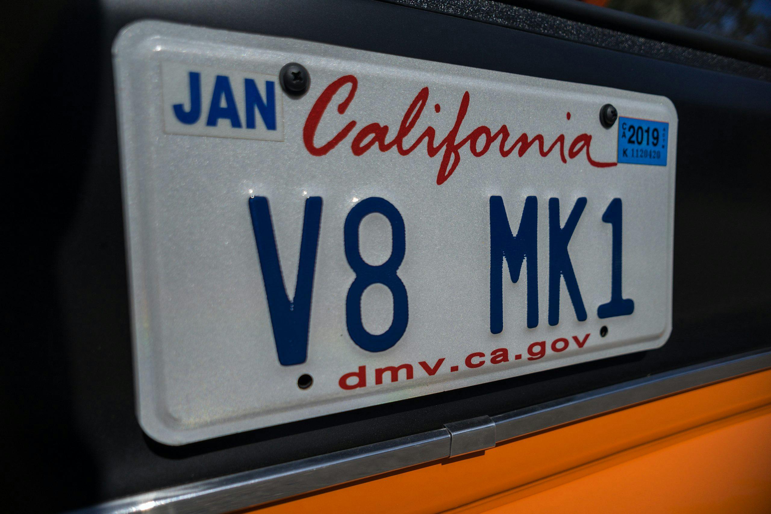 1974 Mk I Ford Capri restomod california vanity plate