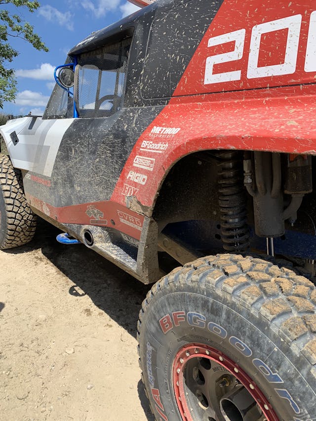 Bronco R fender damage dirty