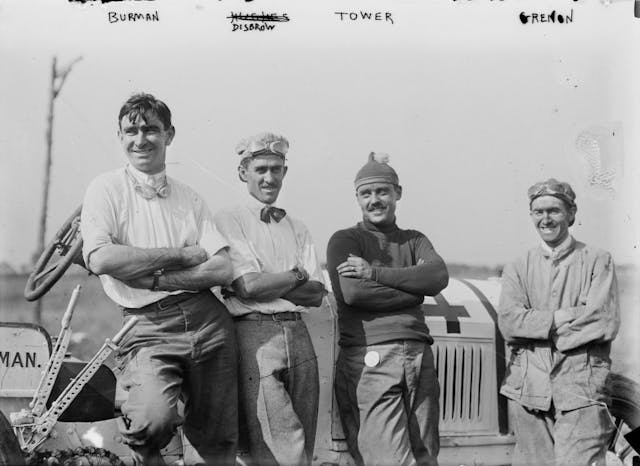 Bob Burman Louis Disbrow Jack Tower and Joe Grinnon at 1911 Indianapolis 500
