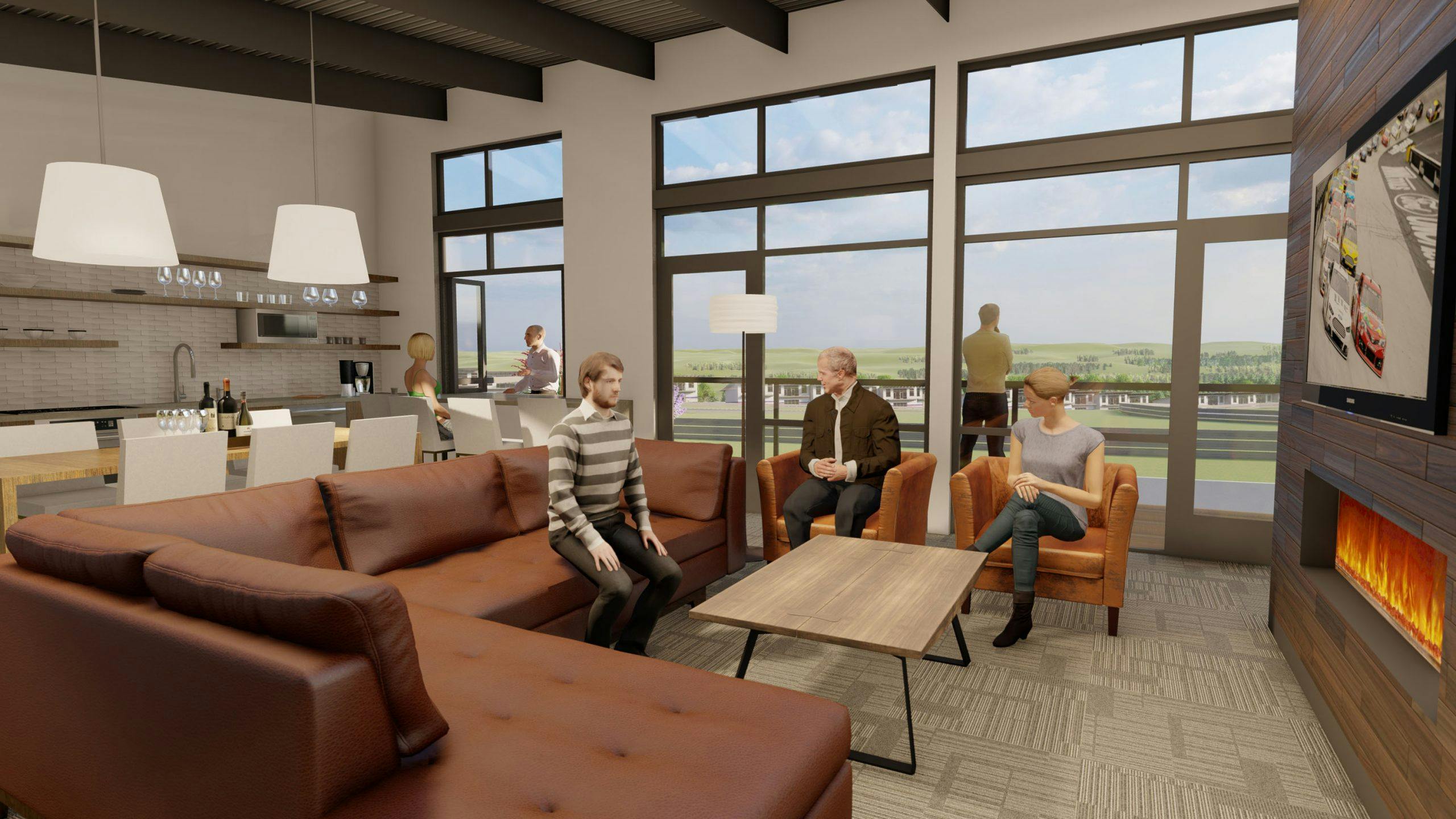 Autominiums condo rendering interior lounge space