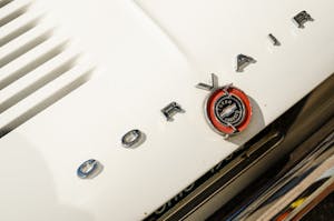 White Corvair Turbocharged Badge