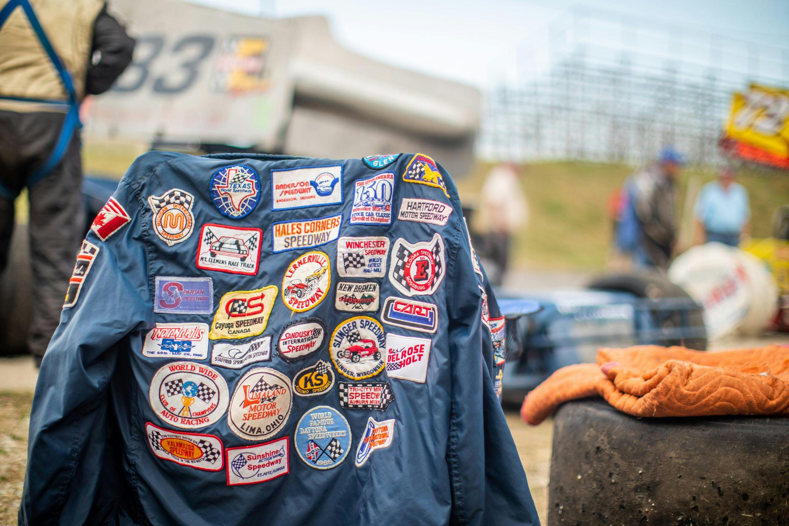 racing patches on jacket