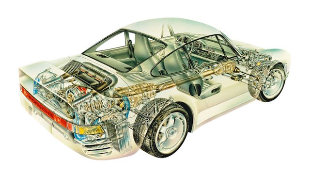 Porsche 959 cutaway internals