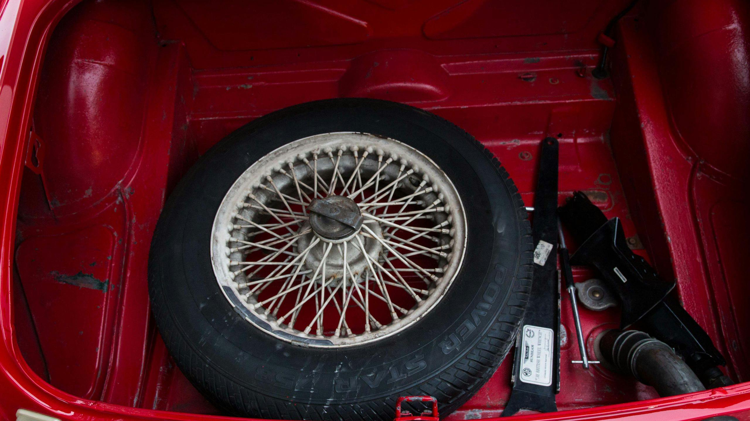 1969 MG MGC trunk interior wheel