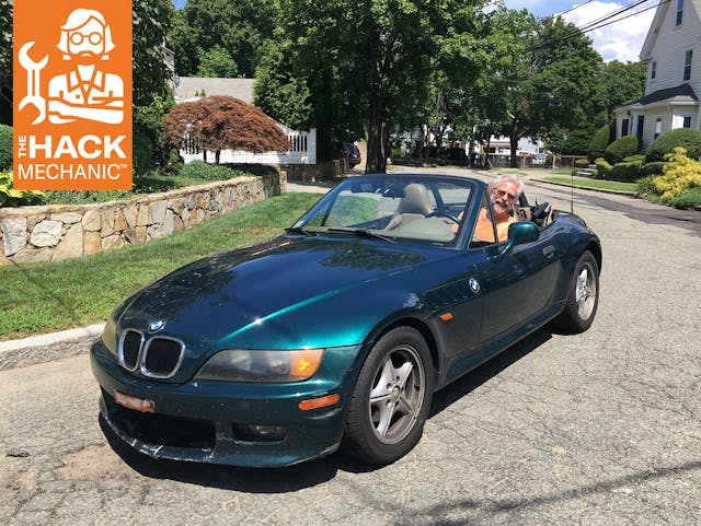 Rob Siegel driving BMW Z3 front three-quarter