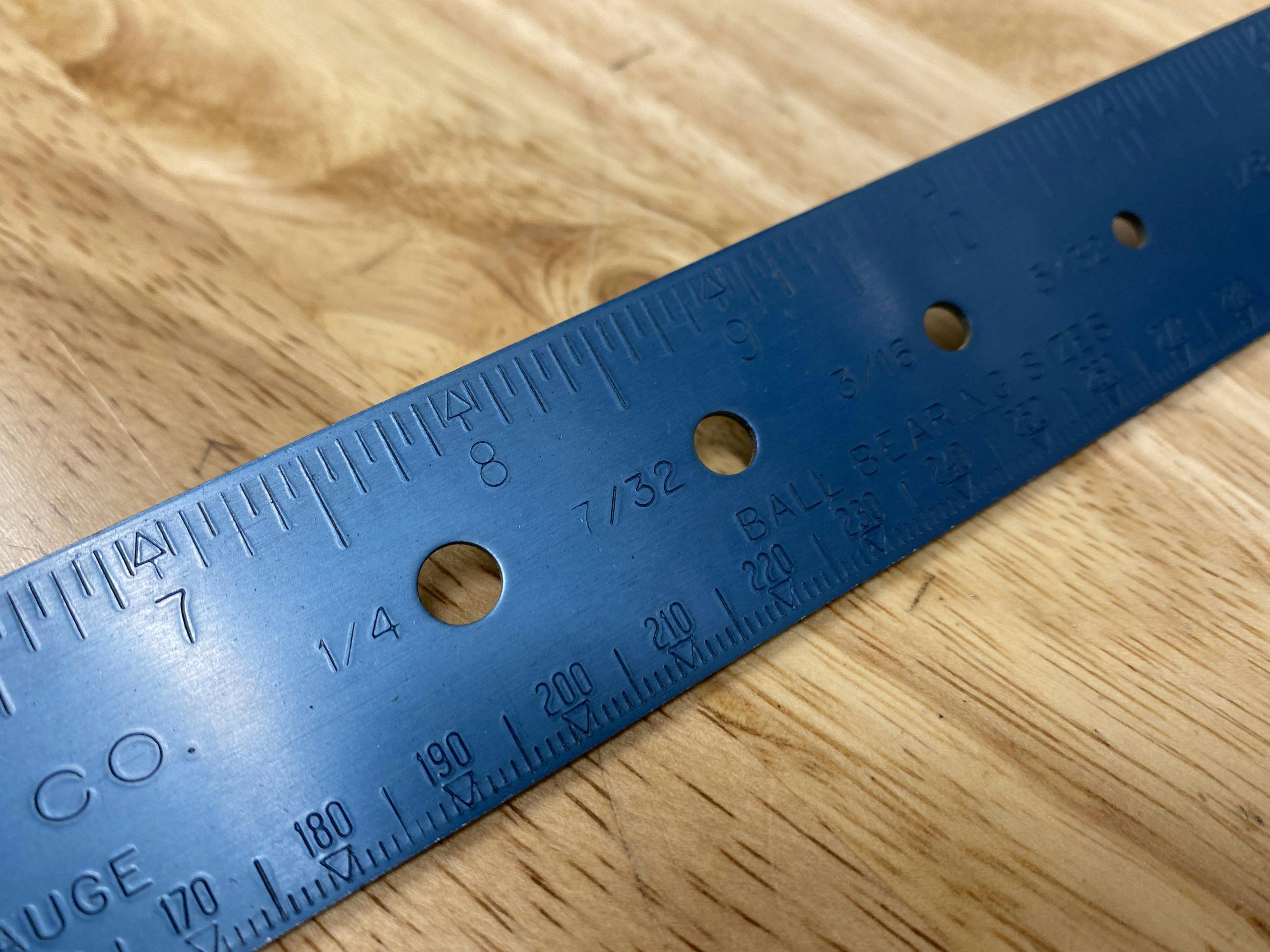 Park Tool metal ruler bearing sizer