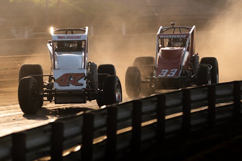 Silver Crown champ cars dynamic track action