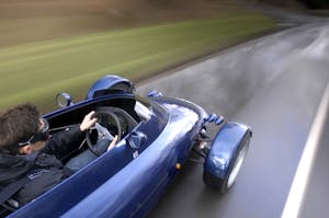 Rocket car overhead dynamic road action