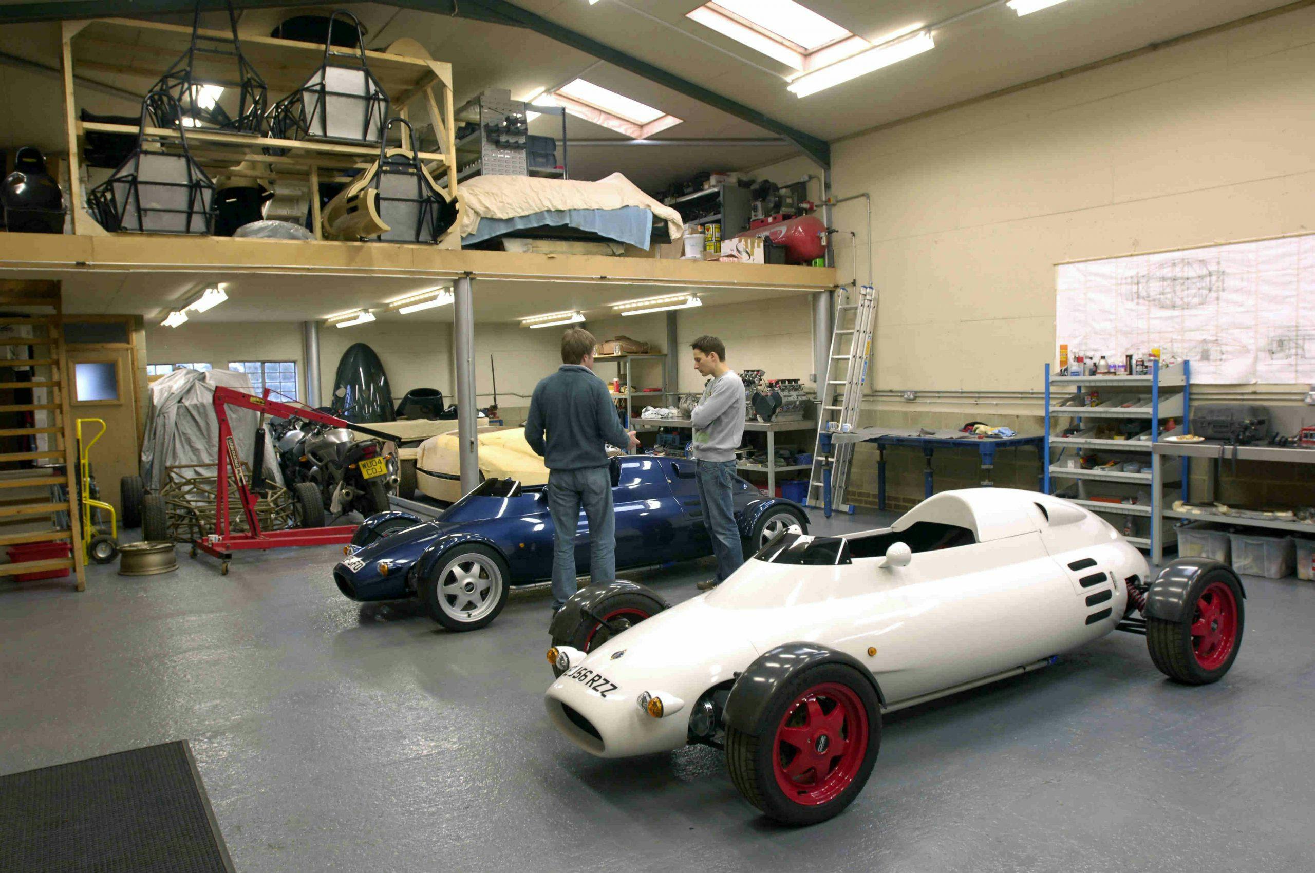 Rocket cars parked in garage