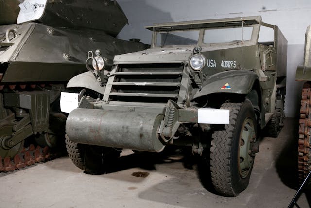 1943 White Half-Track Type M2A1F front three-quarter