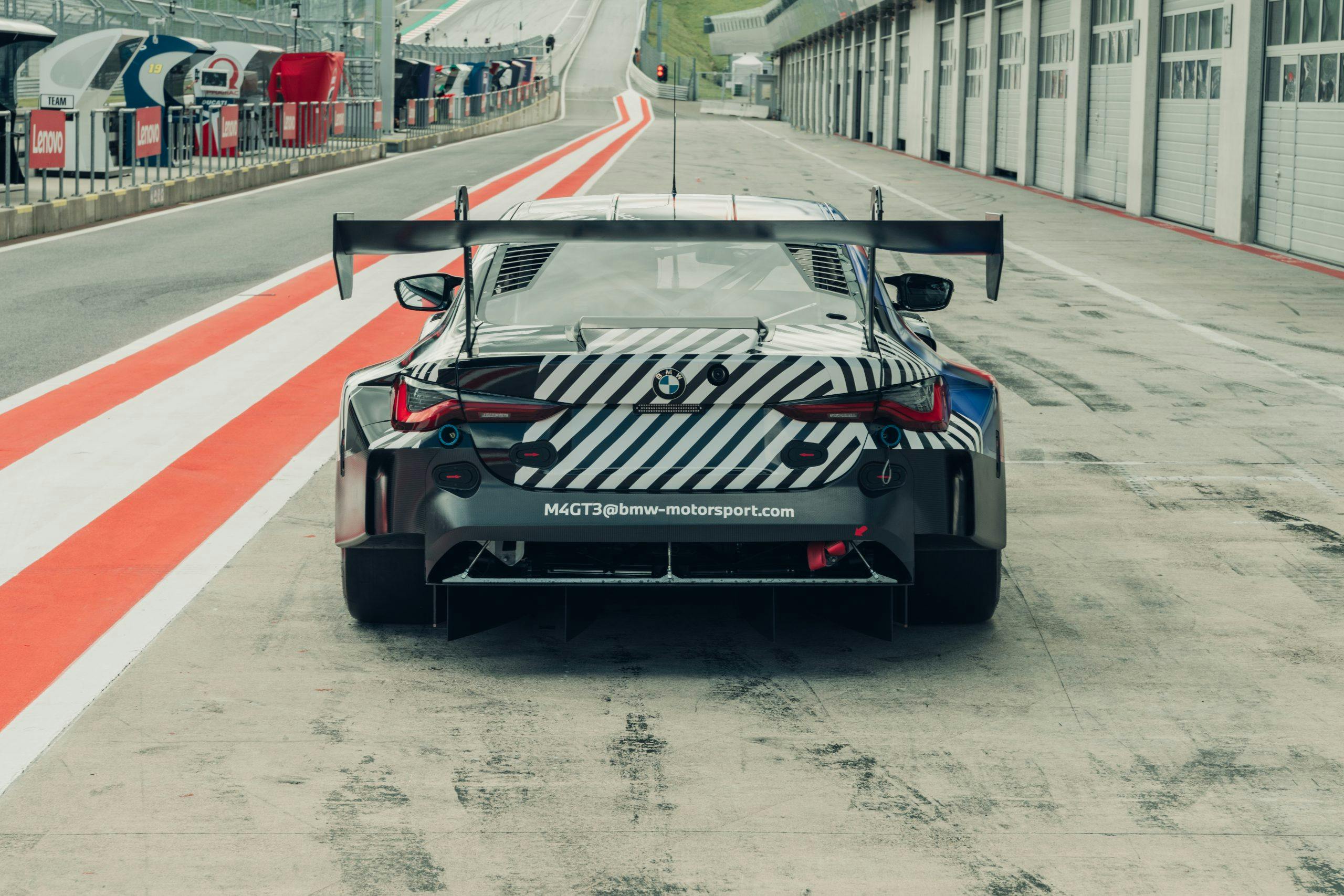 2021 BMW M4 GT3 prototype rear wing Red Bull Ring August 2020