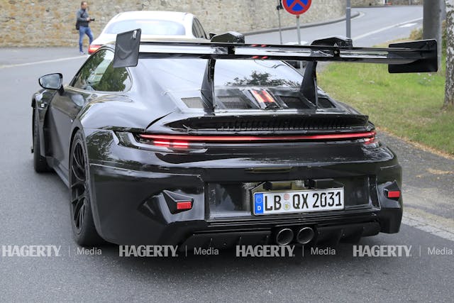 Porsche 911 GT3 RS rear three-quarter test drive action