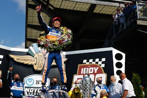 Takuma Sato Indy 500 Victory Lane