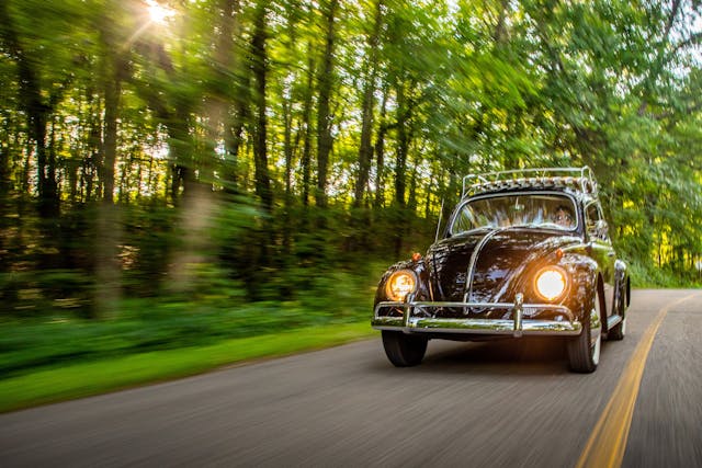 volkswagen beetle bug front driving action