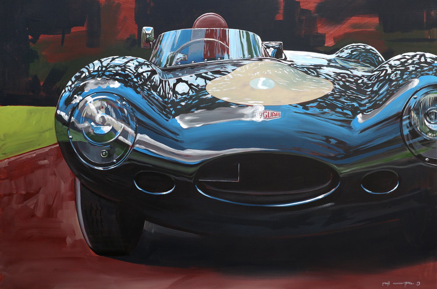 retro jaguar e-type front vintage motorsports scene