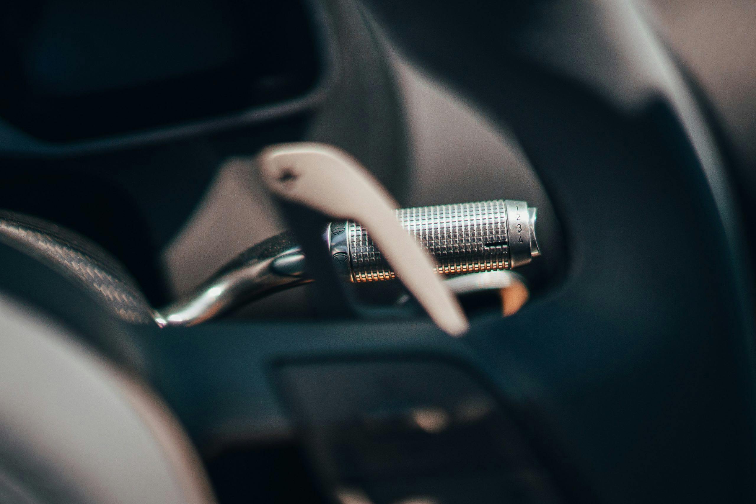 Bugatti Divo detail shot interior stalk