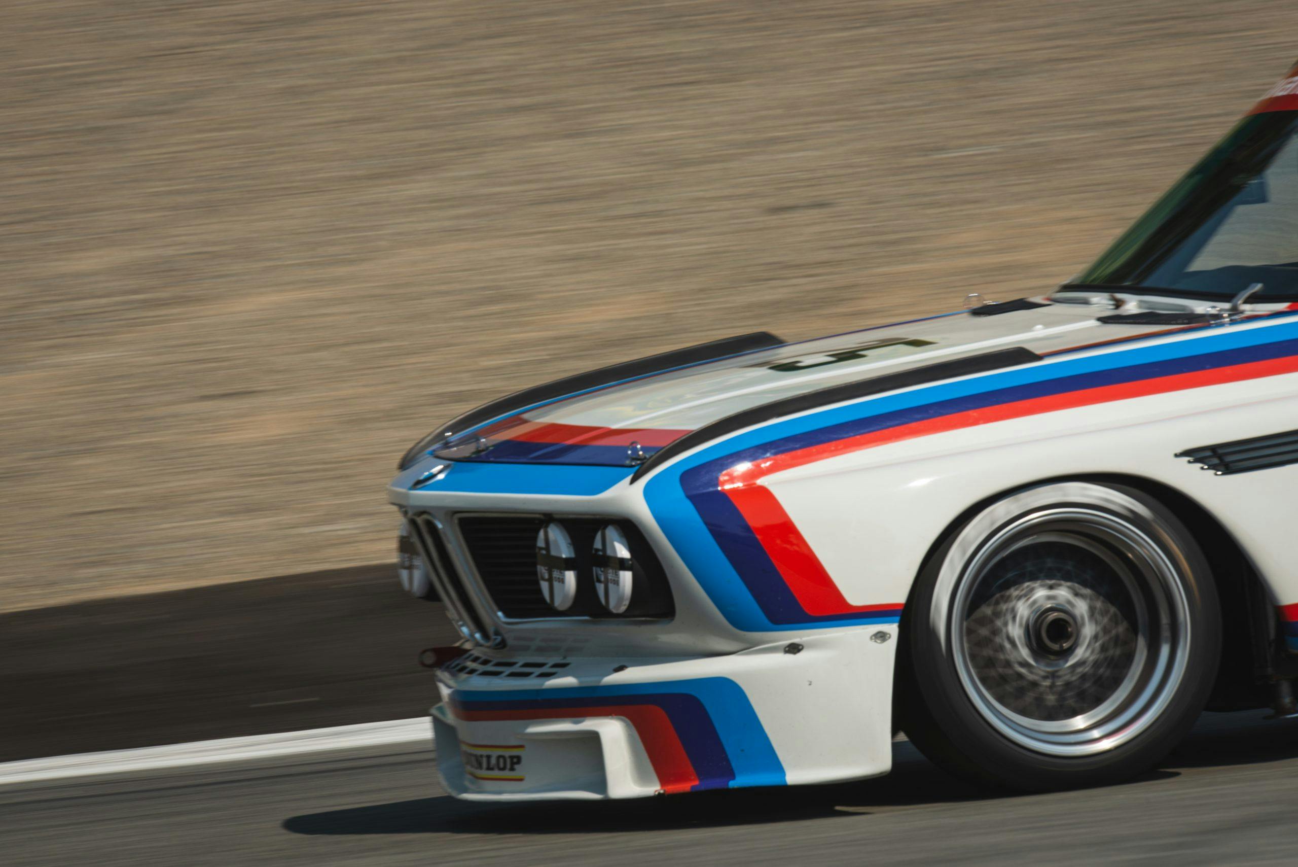 Laguna Seca BMW 3.0 CSL Batmobile track driving