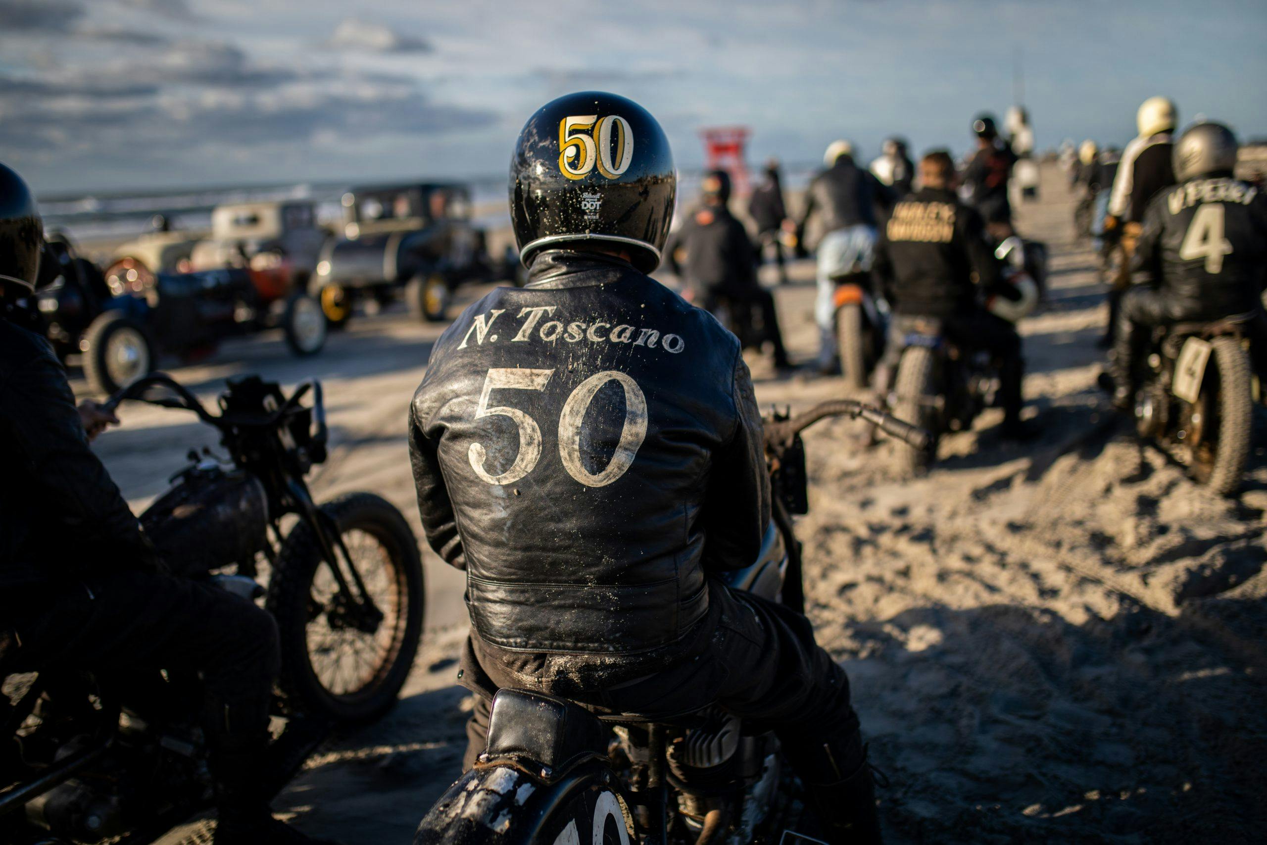motorbike beach drag racing