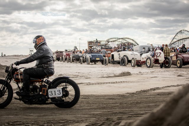 beach drag racer action