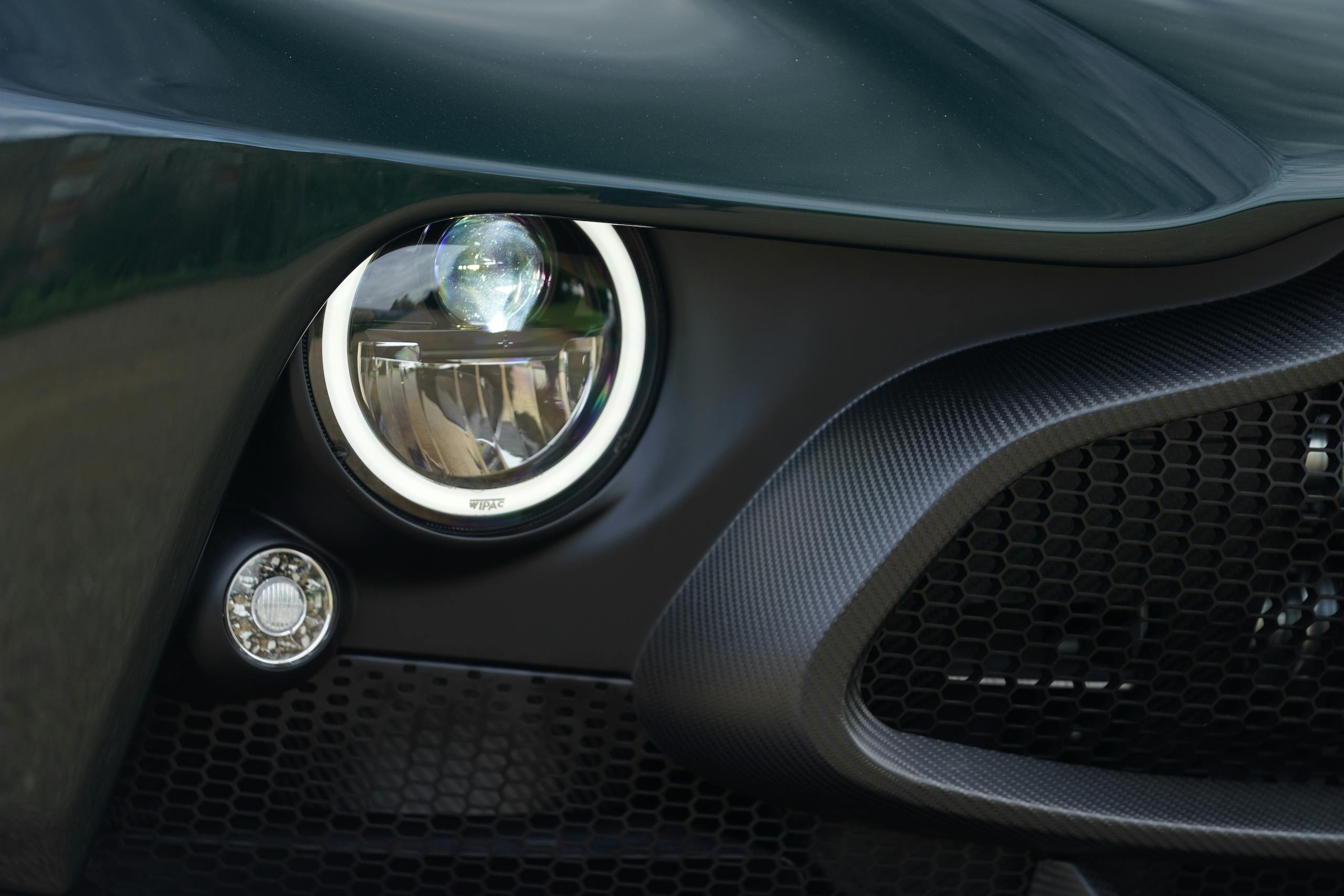 Aston Martin Victor headlight close