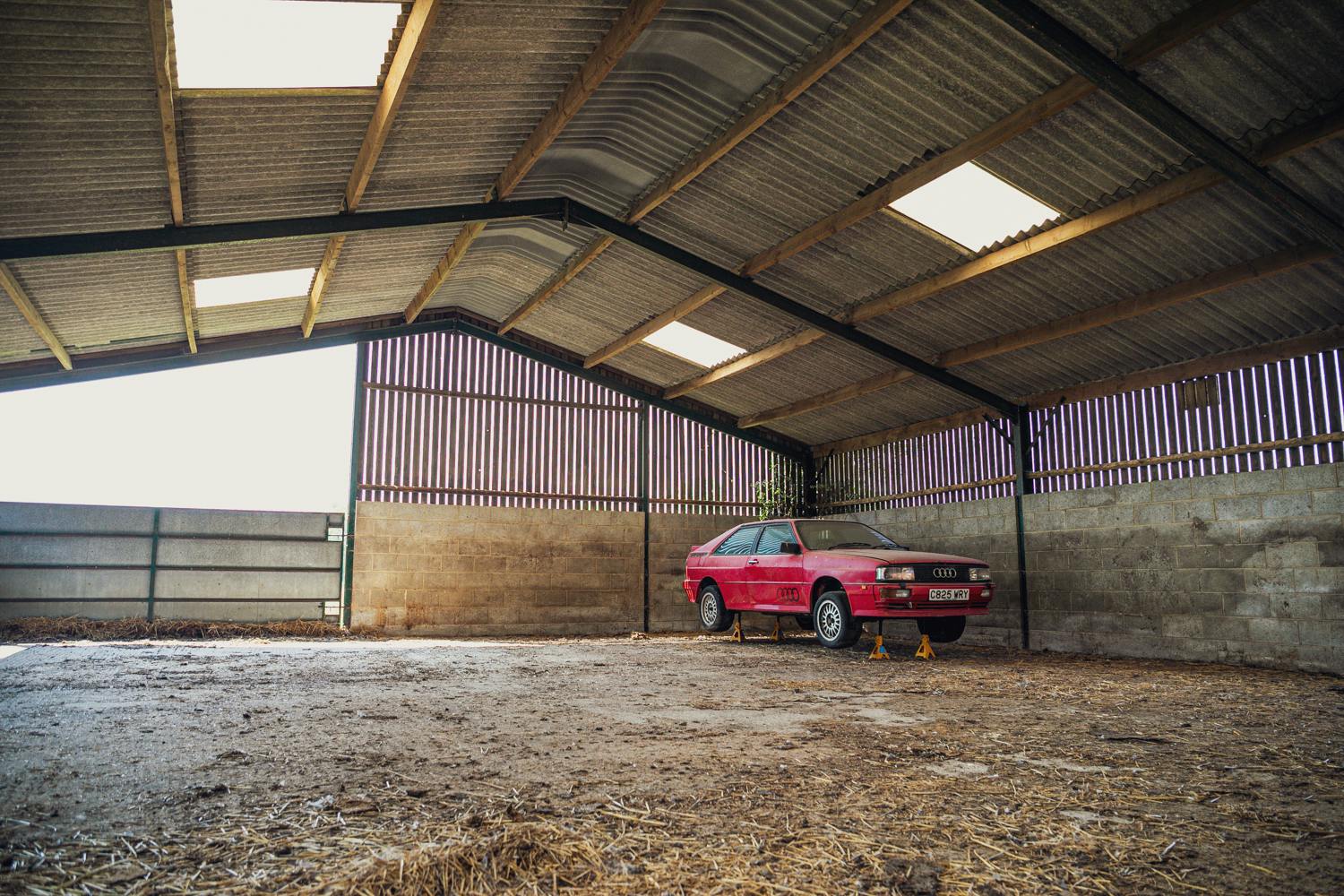 Audi Quattro barn find front three-quarter far