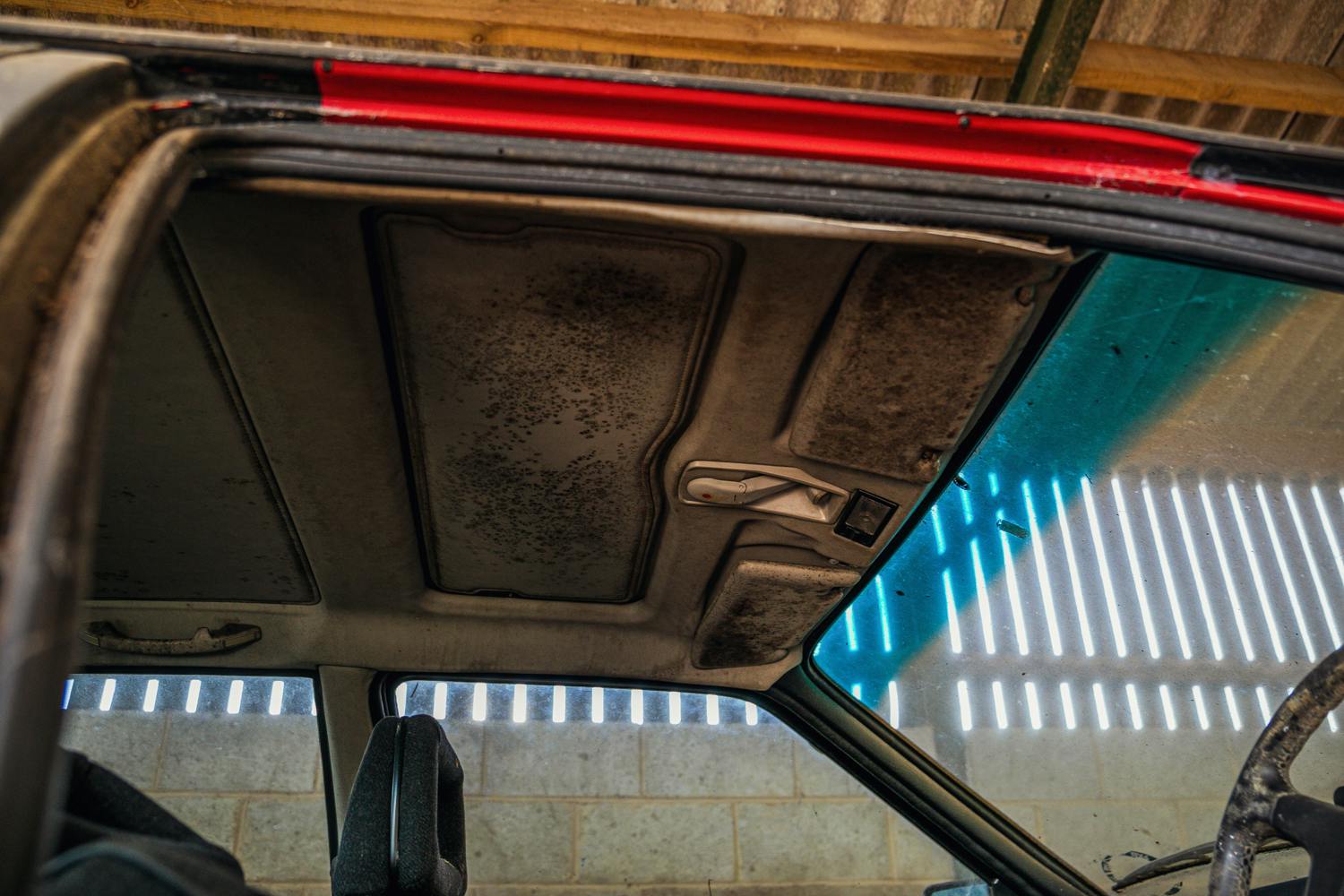 Audi Quattro barn find roof headliner