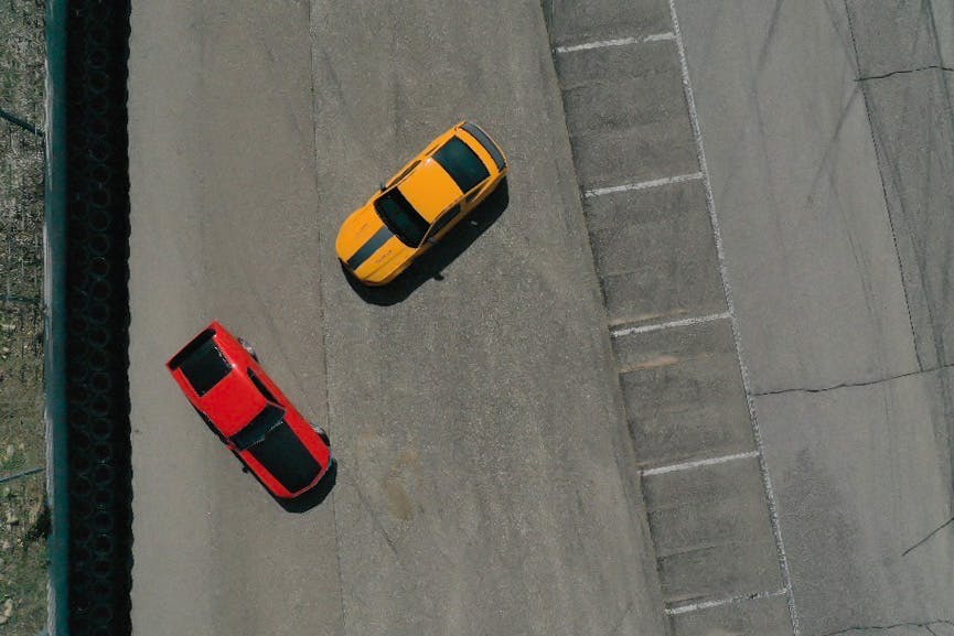 ford mustang boss 302 new vs old aerial