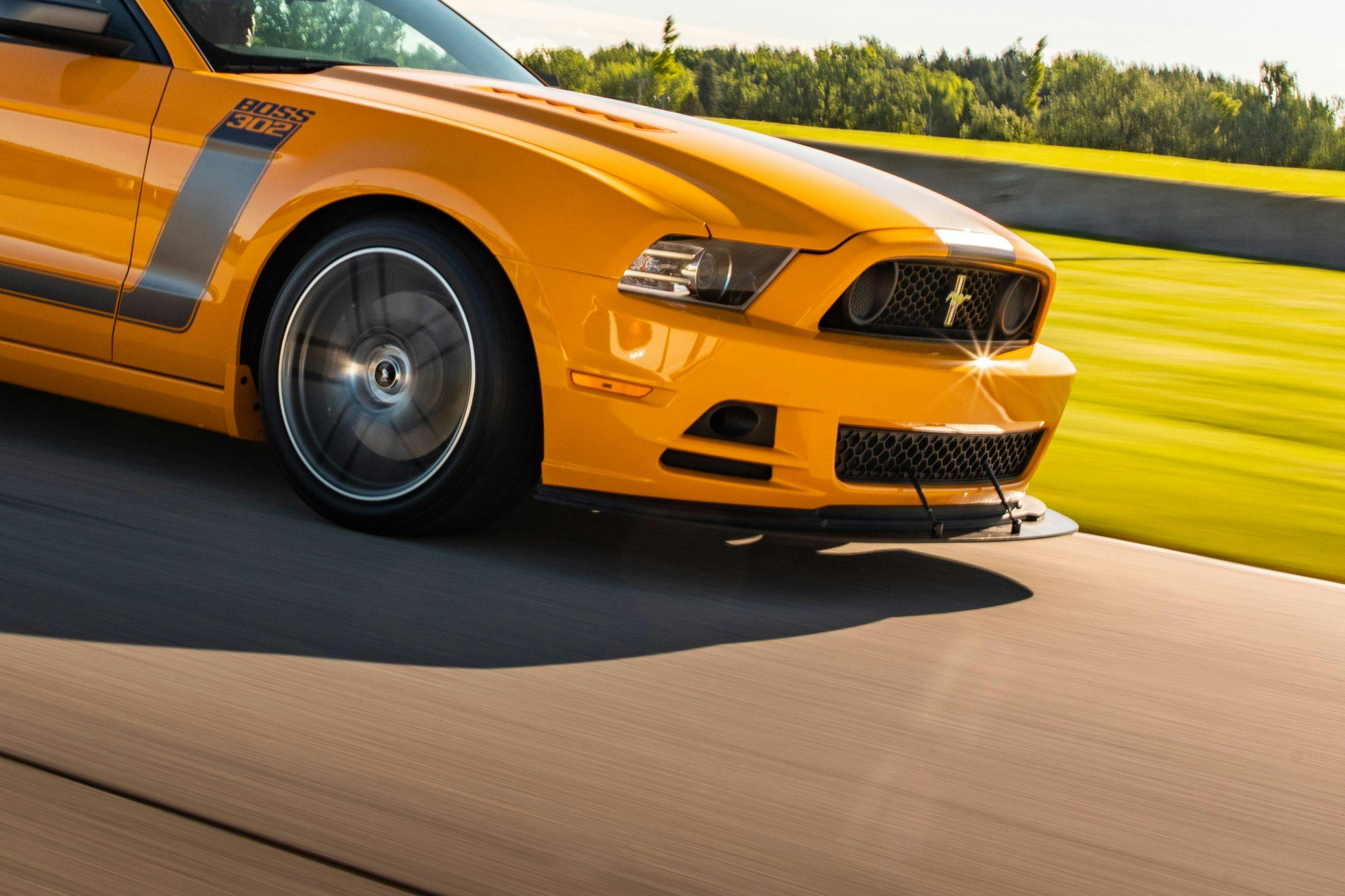 modern ford mustang boss 302 dynamic track action
