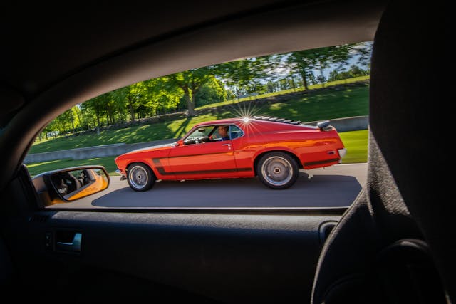 vintage ford mustang boss 302 dynamic track action