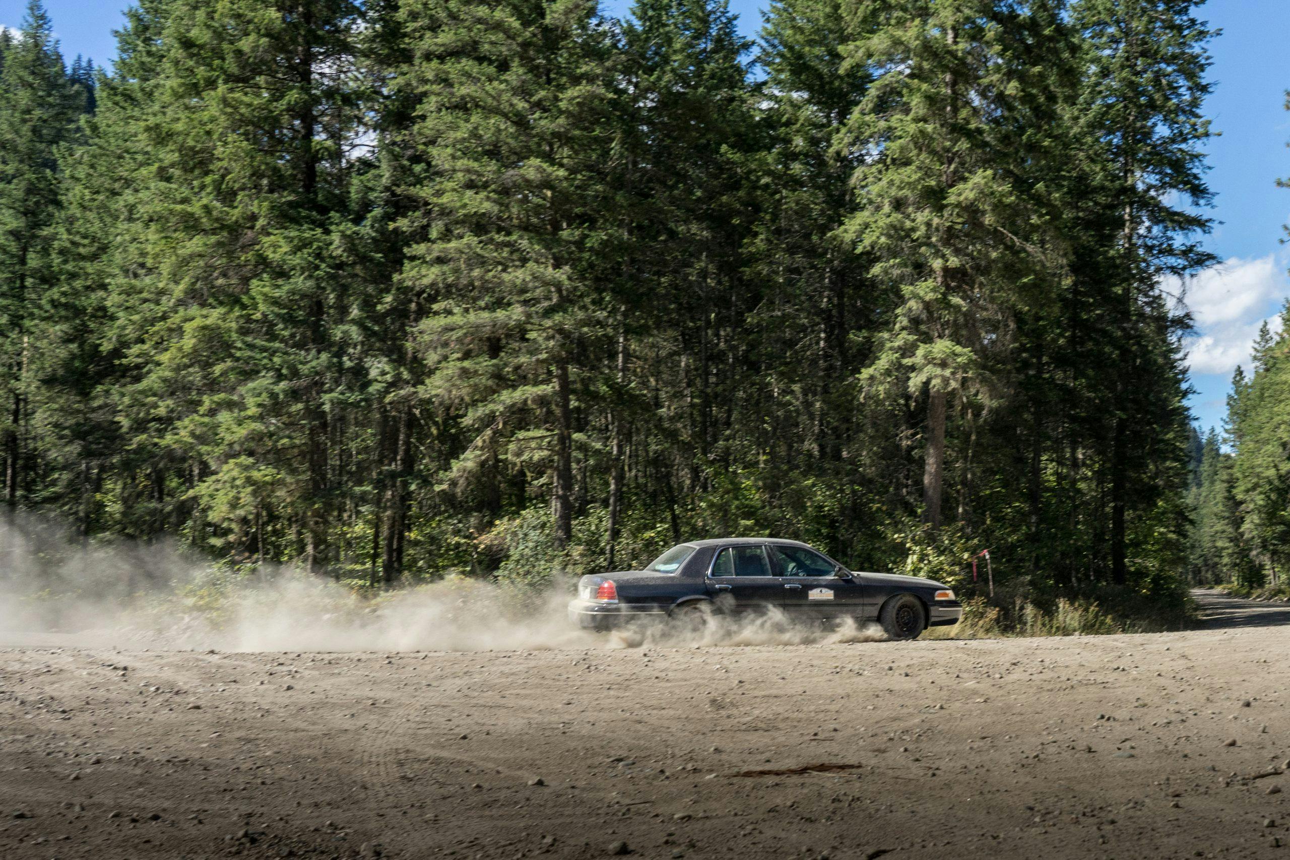 crown vic side profile dynamic dirt road action