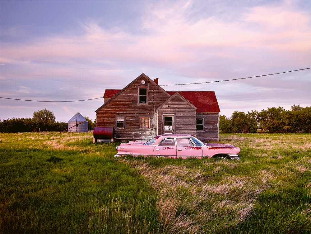 1960 Dodge 4-door Sedan farm filed Montana USA