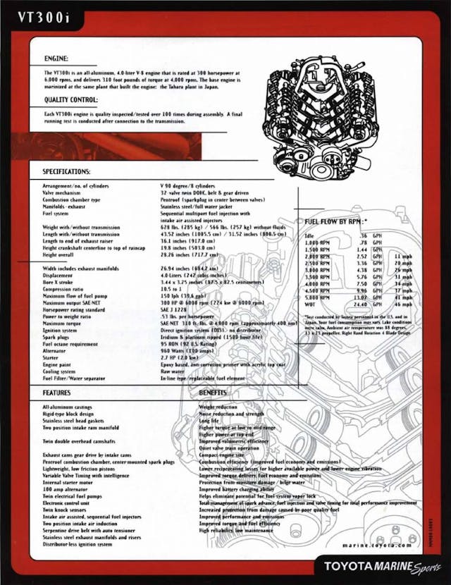Toyota Epic Powerboat V300i engine V8