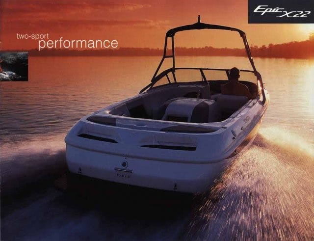 Toyota Epic X22 Powerboat rear three-quarter action at sunset