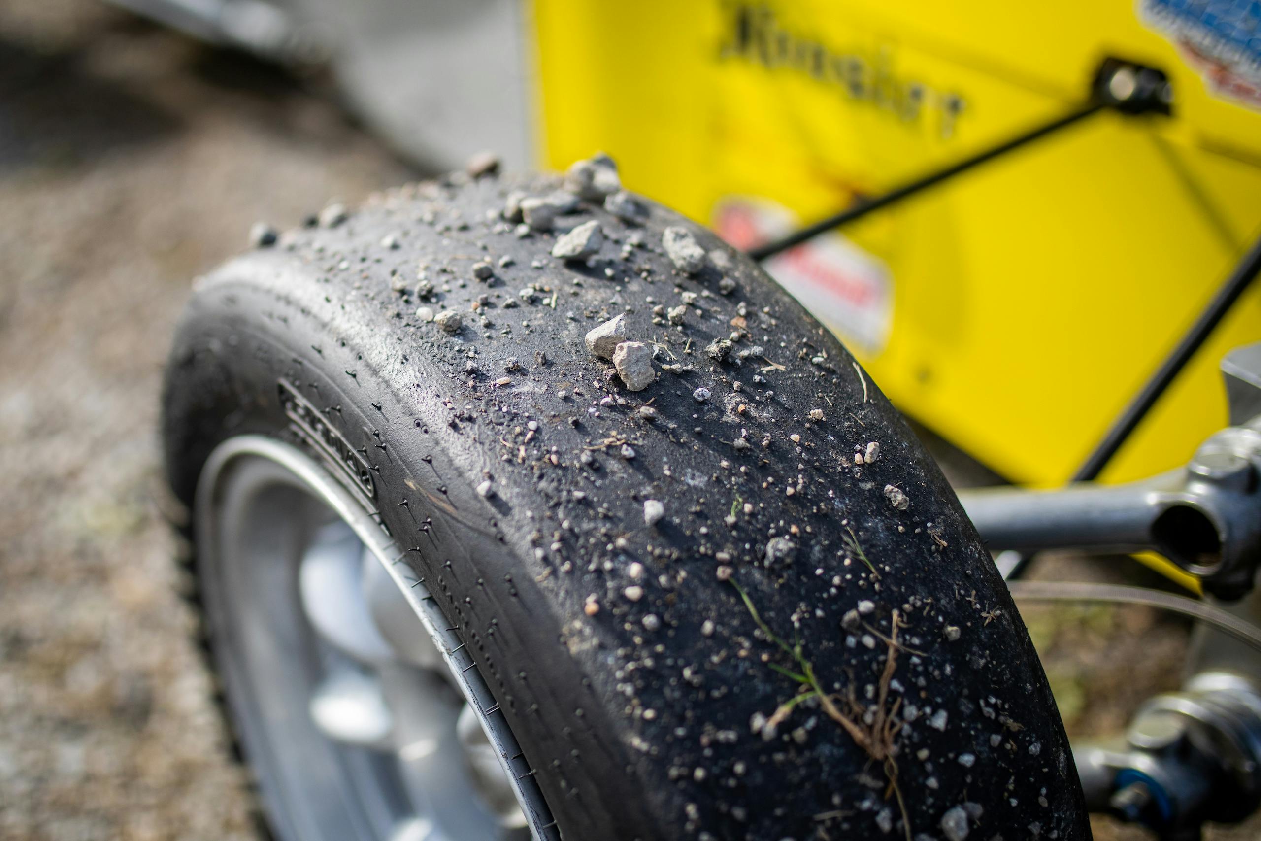Formula First racecar tire gravel